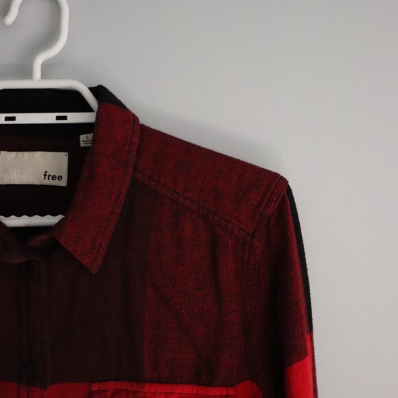 Wilfred Free Womens Red Sz S Plaid Buttoned Casual Layering Midi Dress - Picture 5 of 14